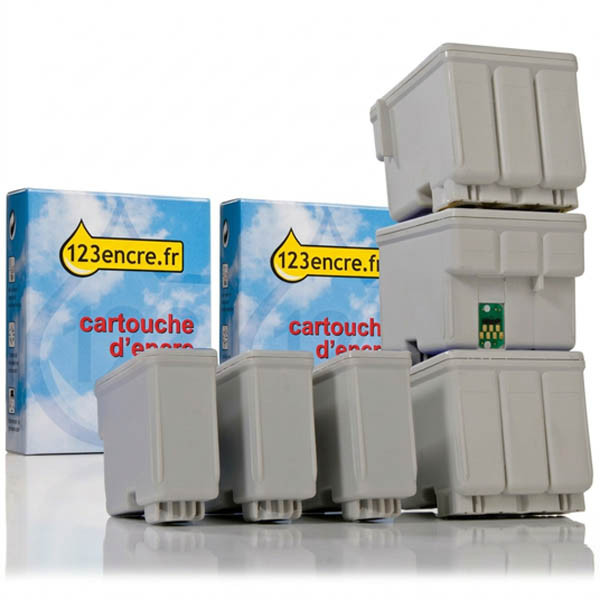 Offre spéciale Epson: 3 x T036 noir + 3 x T037 couleur (marque 123encre) 110430 - 1
