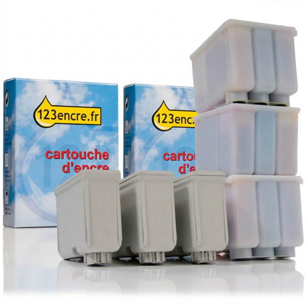 Offre spéciale Epson : 3 x T050 noir + 3 x S020097 couleur (marque 123encre) 110090 - 1