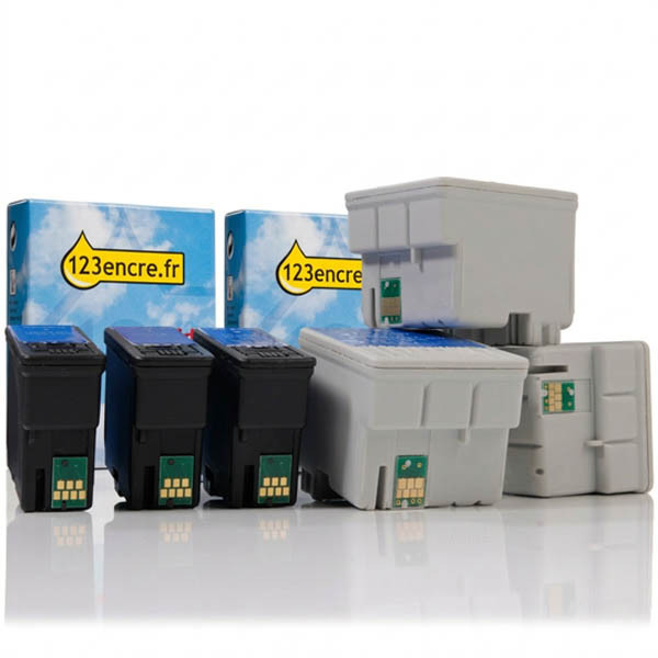 Offre spéciale Epson : 3 x T066 noir + 3 x T067 couleur (marque 123encre) 110620 - 1