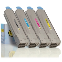 Offre spéciale OKI : 44059108, 07, 06, 05 noir + 3 couleurs (marque 123encre) 130076