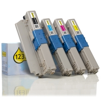 Offre spéciale OKI : 44469804, 44469724, 23, 22 noir + 3 couleurs (marque 123encre) 130055