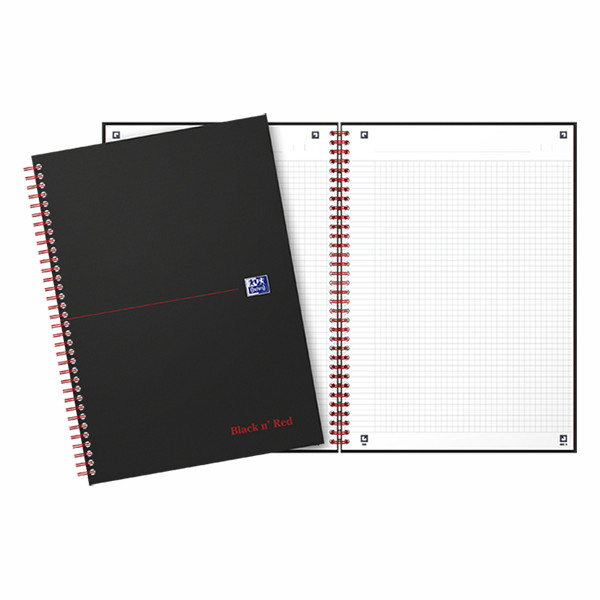 Oxford Black n' Red cahier à spirale A4 quadrillé 90 g/m² 70 feuilles 260011 - 4