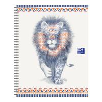 Oxford Boho Chic cahier à spirale lion A4+ quadrillé 90 g/m² 60 feuilles (4 trous) 260174