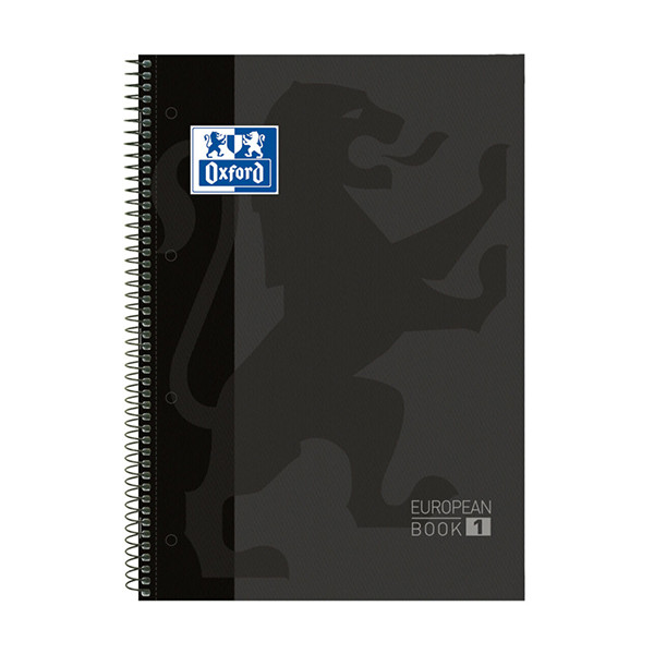 Oxford Classic cahier à spirale A4+ 90 g/m² 80 feuilles ligné - noir 260289 - 1