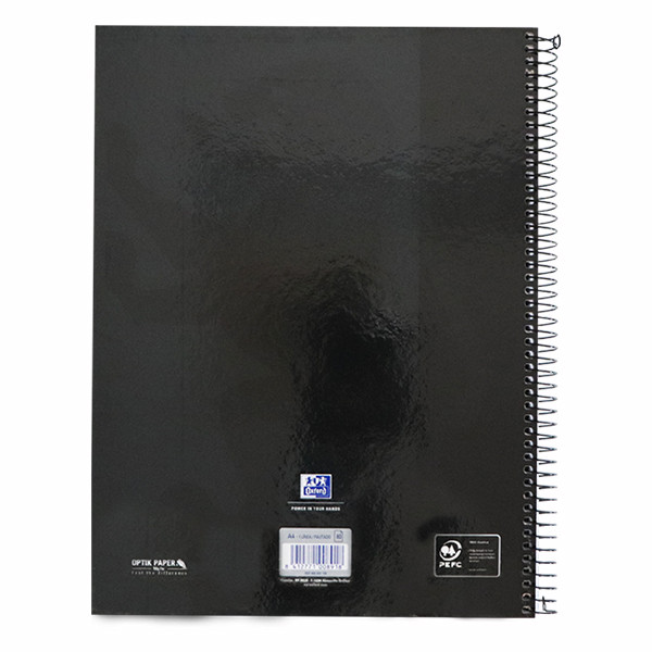 Oxford Classic cahier à spirale A4+ 90 g/m² 80 feuilles ligné - noir 260289 - 2