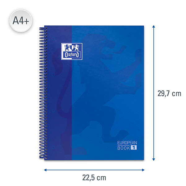 Oxford Classic cahier à spirale A4+ 90 g/m² 80 feuilles quadrillé 5 mm - bleu foncé 260294 - 3