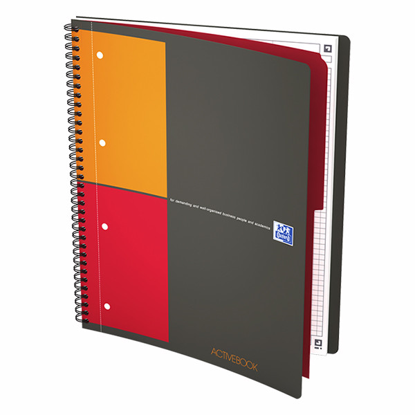 Oxford International Activebook A4 quadrillé 80 g/m² 80 feuilles (4 trous) - gris 260040 - 4