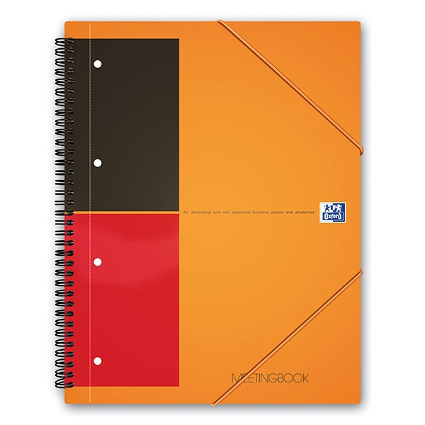 Oxford International Meetingbook cahier à spirale A4+ ligné 80 g/m² 80 feuilles - orange 260004 - 1