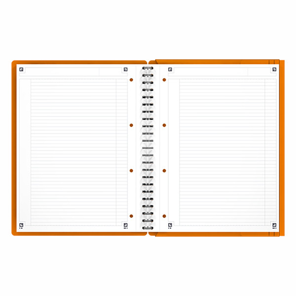 Oxford International Meetingbook cahier à spirale A4+ ligné 80 g/m² 80 feuilles - orange 260004 - 2