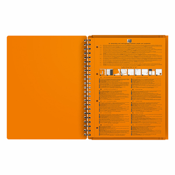 Oxford International Meetingbook cahier à spirale A4+ ligné 80 g/m² 80 feuilles - orange 260004 - 3