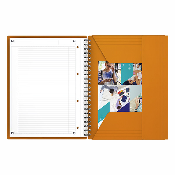Oxford International Meetingbook cahier à spirale A4+ ligné 80 g/m² 80 feuilles - orange 260004 - 6