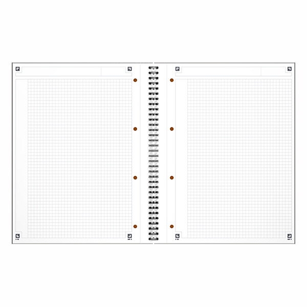 Oxford International cahier à spirale A4 quadrillé 80 g/m² 80 feuilles (4 trous) - gris 260001 - 2