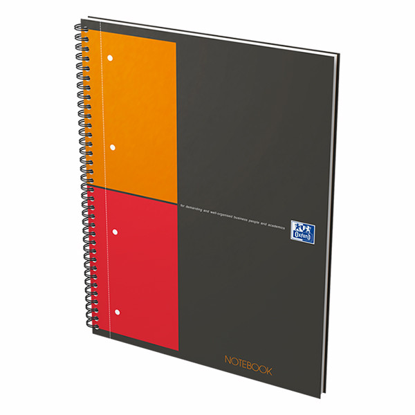 Oxford International cahier à spirale A4 quadrillé 80 g/m² 80 feuilles (4 trous) - gris 260001 - 4