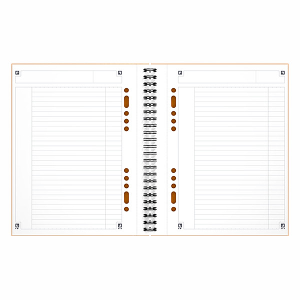 Oxford International cahier à spirale A5 ligné 80 g/m² 80 feuilles (12 trous) - orange 260002 - 2