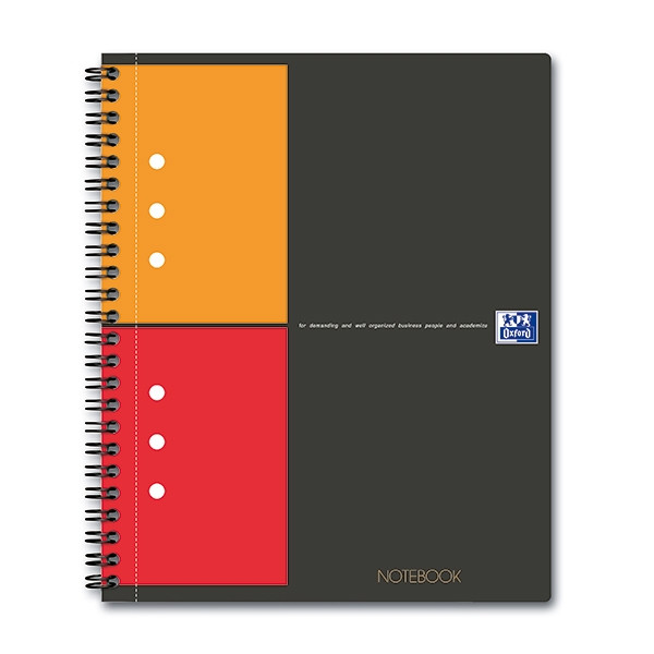 Oxford International cahier à spirale A5 quadrillé 80 g/m² 80 feuilles - noir 260003 - 1