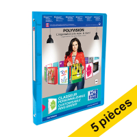 Offre: 5x Oxford Polyvision classeur à anneaux A4 avec 4 anneaux en O 15 mm - bleu