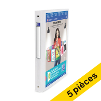 Offre: 5x Oxford Polyvision classeur à anneaux A4 avec 4 anneaux en O 20 mm - transparent