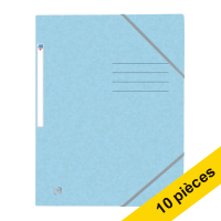 Offre : 10x Oxford Top File+ farde à élastique en carton A4 - bleu pastel