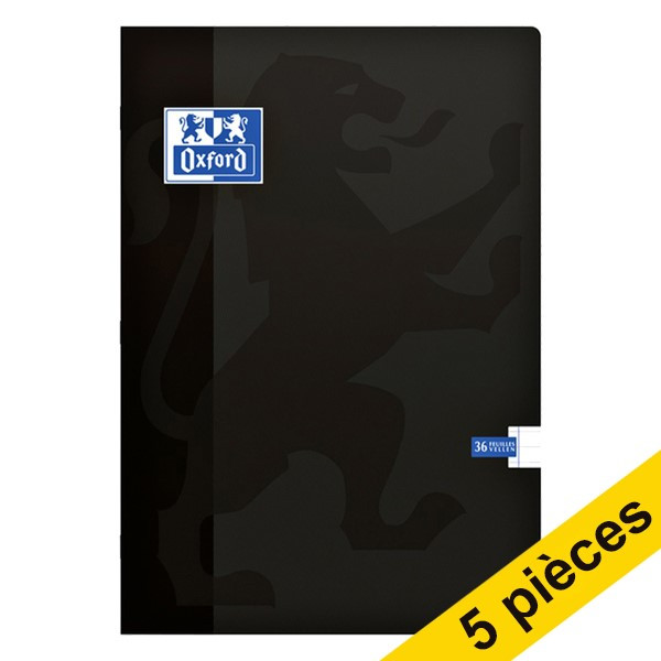 Offre : 5x Oxford School cahier ligné A4 36 feuilles - noir 201508 - 1