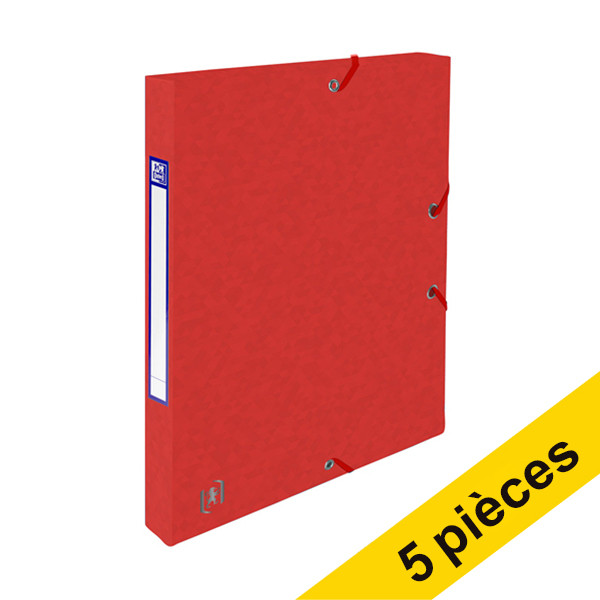 Offre : 5x Oxford elastobox Top File+ 25 mm (200 feuilles) - rouge 260237 - 1