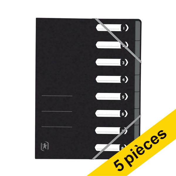 Oxford Top File+ trieur (8 onglets) (5 pièces) - noir 260250 - 1