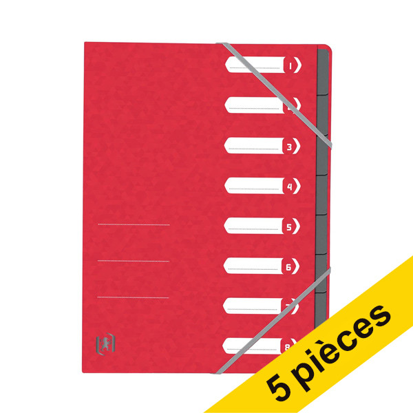 Oxford Top File+ trieur (8 onglets) (5 pièces) - rouge 260251 - 1