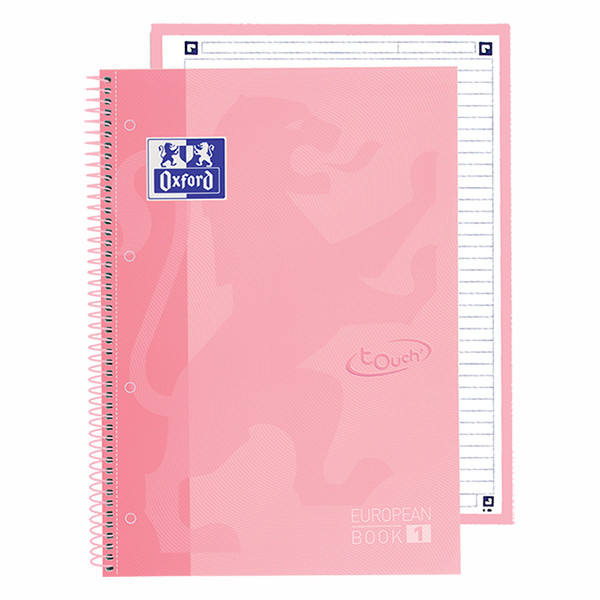 Oxford Touch cahier à spirale A4+ 90 g/m² 80 feuilles ligné - rose pastel 260292 - 4