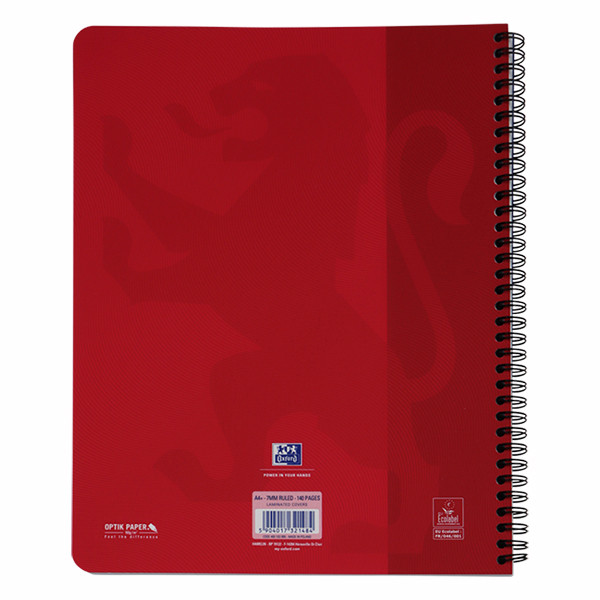 Oxford Touch cahier à spirale A4 ligné 90 g/m² 70 feuilles - rouge 260144 - 2
