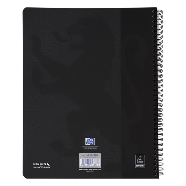 Oxford Touch cahier à spirale A4 quadrillé 90 g/m² 70 feuilles - noir 260149 - 2