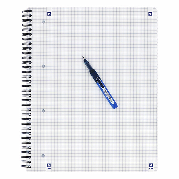 Oxford cahier à spirale A4+ quadrillé 90 g/m² 90 feuilles (4 trous) - noir 260079 - 4
