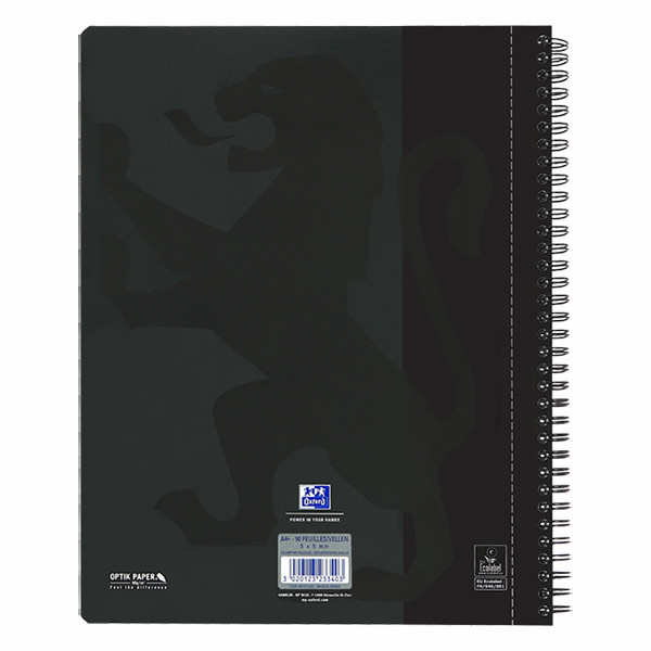 Oxford cahier à spirale A4+ quadrillé 90 g/m² 90 feuilles (4 trous) - noir 260079 - 5