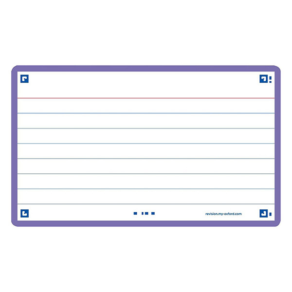 Oxford fiches bristol lignées A7 (80 pièces) - violet 260200 - 1