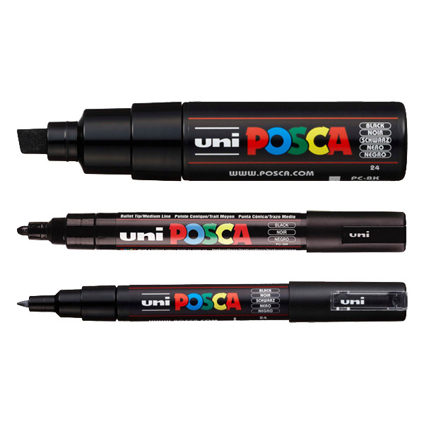 POSCA PC-1MC/5M/8K set de marqueurs acryliques (3 pièces) - noir 424248 - 1