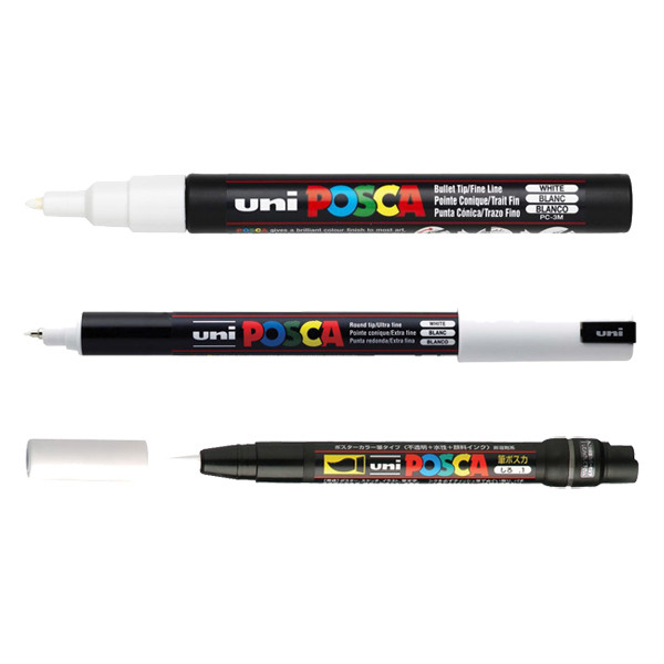POSCA PC-1MR/PC-3M/PCF-350 set de marqueurs peinture (3 pièces) - blanc 424251 - 1