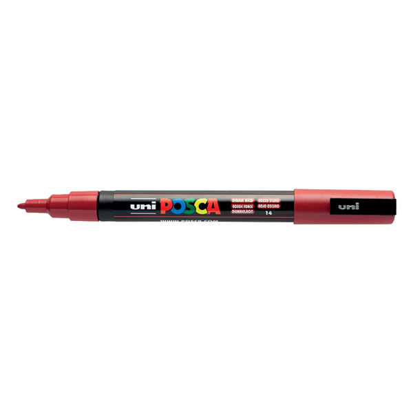 POSCA PC-3M marqueur peinture (0,9 - 1,3 mm ogive) - rouge foncé 424098 - 1