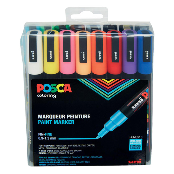 POSCA PC-3M set de marqueurs peinture (0,9 - 1,3 mm ogive) 16 pcs 424111 - 1