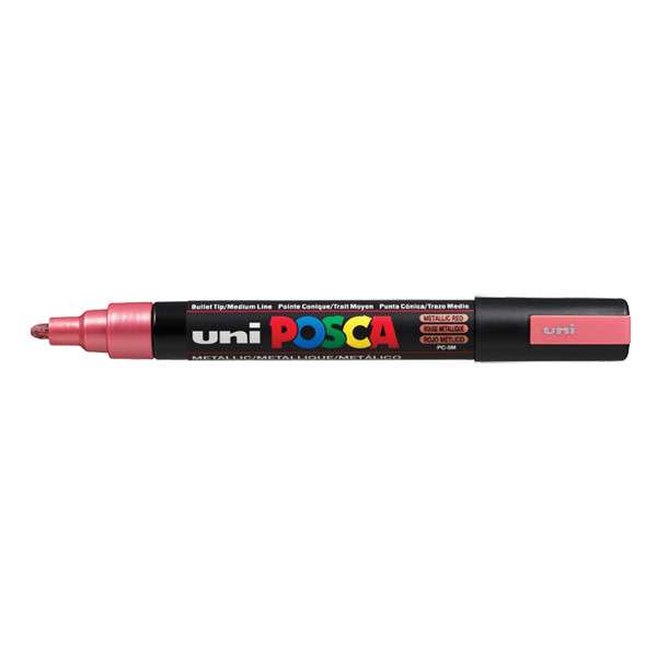 POSCA PC-5M marqueur acrylique (1,8 - 2,5 mm ogive) - rouge métallique 424156 - 1