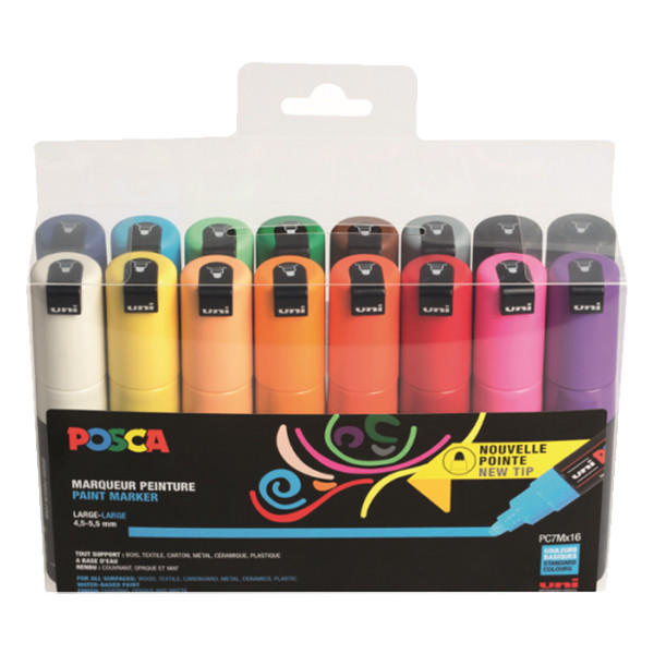 POSCA PC-7M set de marqueurs acryliques (4,5 - 5,5 mm ogive) 16 pcs 424192 - 1