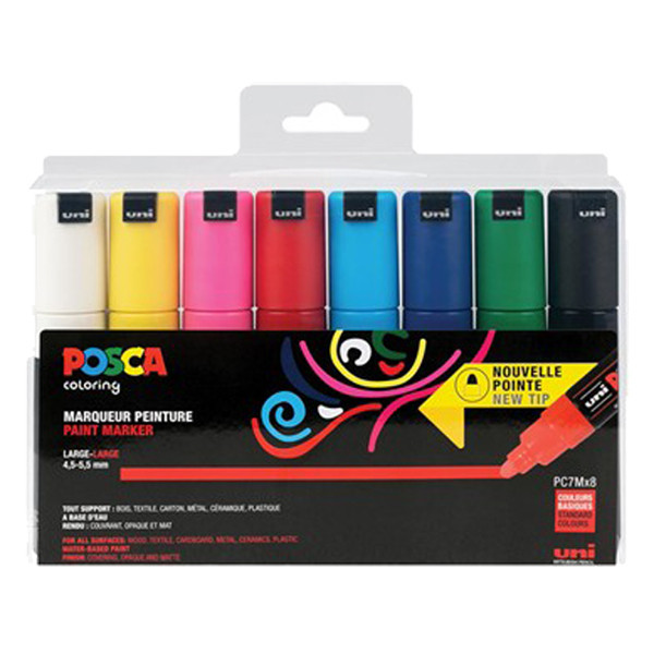 POSCA PC-7M set de marqueurs peinture (4,5 - 5,5 mm ogive) 8 pcs 424191 - 1
