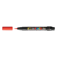 POSCA brush PCF-350 marqueur acrylique (1 mm pointe pinceau) - rouge 424006