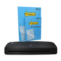 Pack avantageux : 123encre plastifieuse noire A3 + 123encre pochettes de plastification pour documents brillantes A3 et A4 2 x 125 microns (200 pièces) 303189