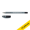 Offre : 12x Papermate Flexgrip Ultra Stick stylo à bille avec bouchon (1 mm) - noir 240016 - 1