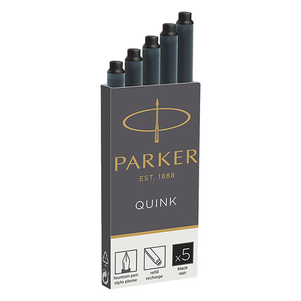 Parker 1950382 Quink recharge (5 pièces) - noir 214000 - 1