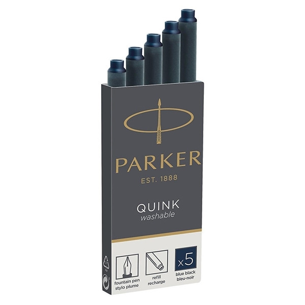 Parker 1950385 Quink cartouche d'encre (5 pièces) - bleu/noir 214010 - 1