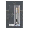 Parker Jotter stylo à bille en acier oxydable et stylo-plume or (encre bleue) 214047 - 1
