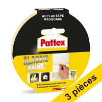 Offre: 3x Pattex Classic Paint ruban de masquage 19 mm x 50 m Classic - crème