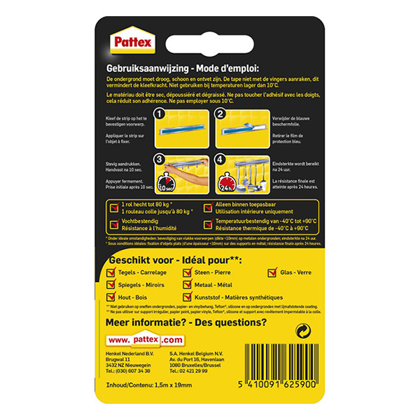 Pattex Supermontage ruban adhésif 80 kg maximum 206204 - 2