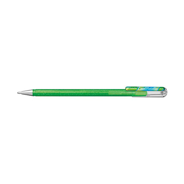 Pentel Dual Metallic stylo à encre gel - vert clair et bleu/rouge métallisé 210201 - 1