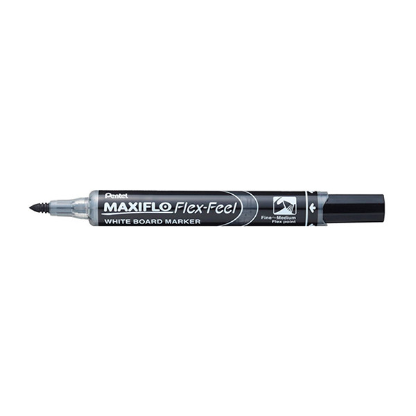 Pentel Flex-Feel whiteboard marker met flex tip zwart 210363 - 1
