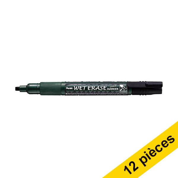 Offre: 12x Pentel SMW26 marqueur craie (biseauté 1,5 - 4,0 mm) - noir 210238 - 1